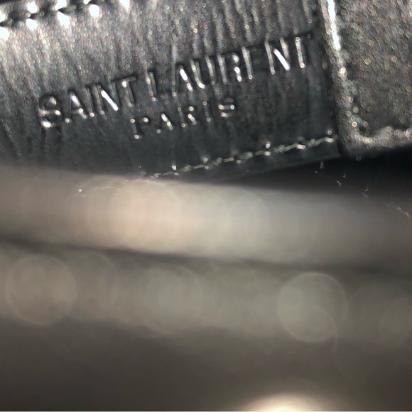 SAINT LAURENT MEN’S CLOUS MONET BLACK LEATHER BELT SILVER STUDS  XL SZ 95 - Picture 11 of 14